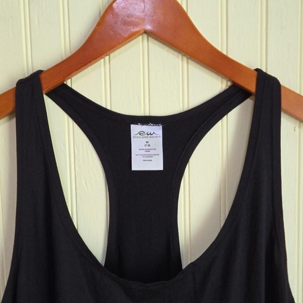 Endless Waves Dress Juniors Medium Black Solid Sleeveless Scoop Neck Tank Short